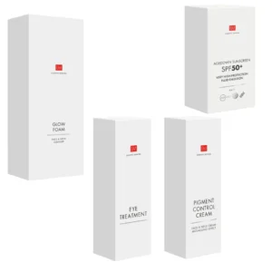EM SKINCARE Pigment Control Kit – Curățare, Cremă Anti-pete Cu Retinol & Arbutin, Cremă De Ochi, SPF50+